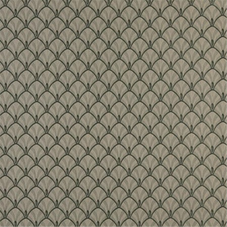 Designer Fabrics 54 in. Wide - Dark Green And Beige Fan Jacquard Woven Upholstery Fabric D309